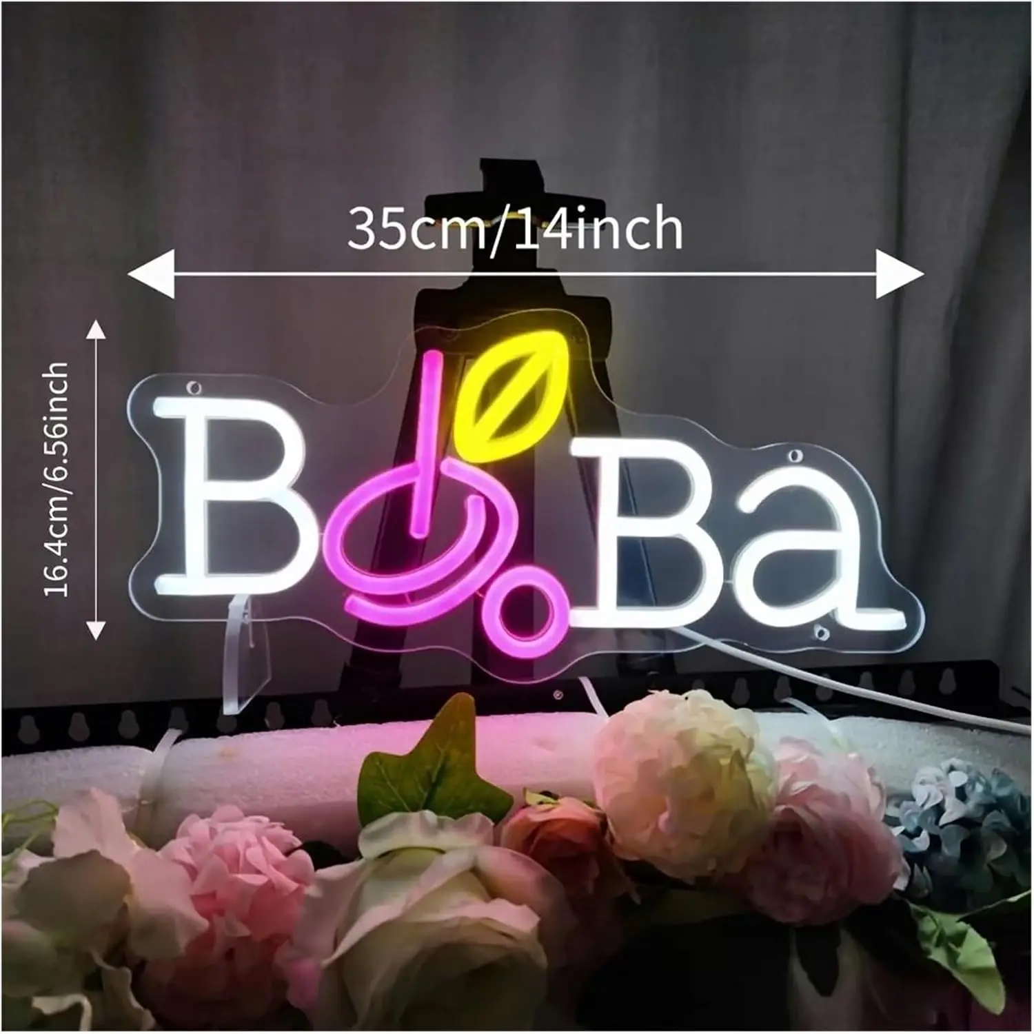 Tea with Milk Neon Sign for Wall Decor Boba Neon Light USB Dimmable Business for Drink Shop Bar Bedroom Party Bedroom Decor Gift