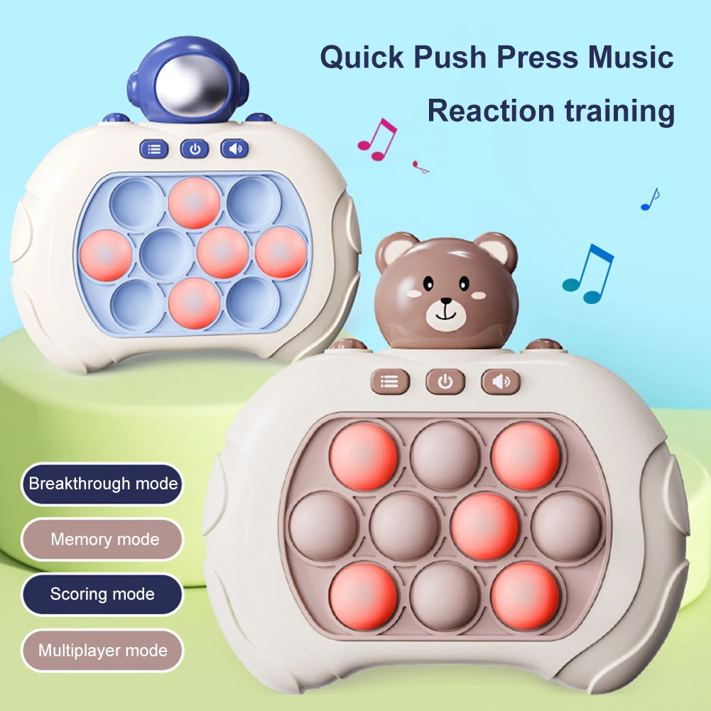 Speed Push Game Extractor 4 Game Modes Parent-child Interaction Puzzle Decompression Game Console with Sound Light Kids Toy