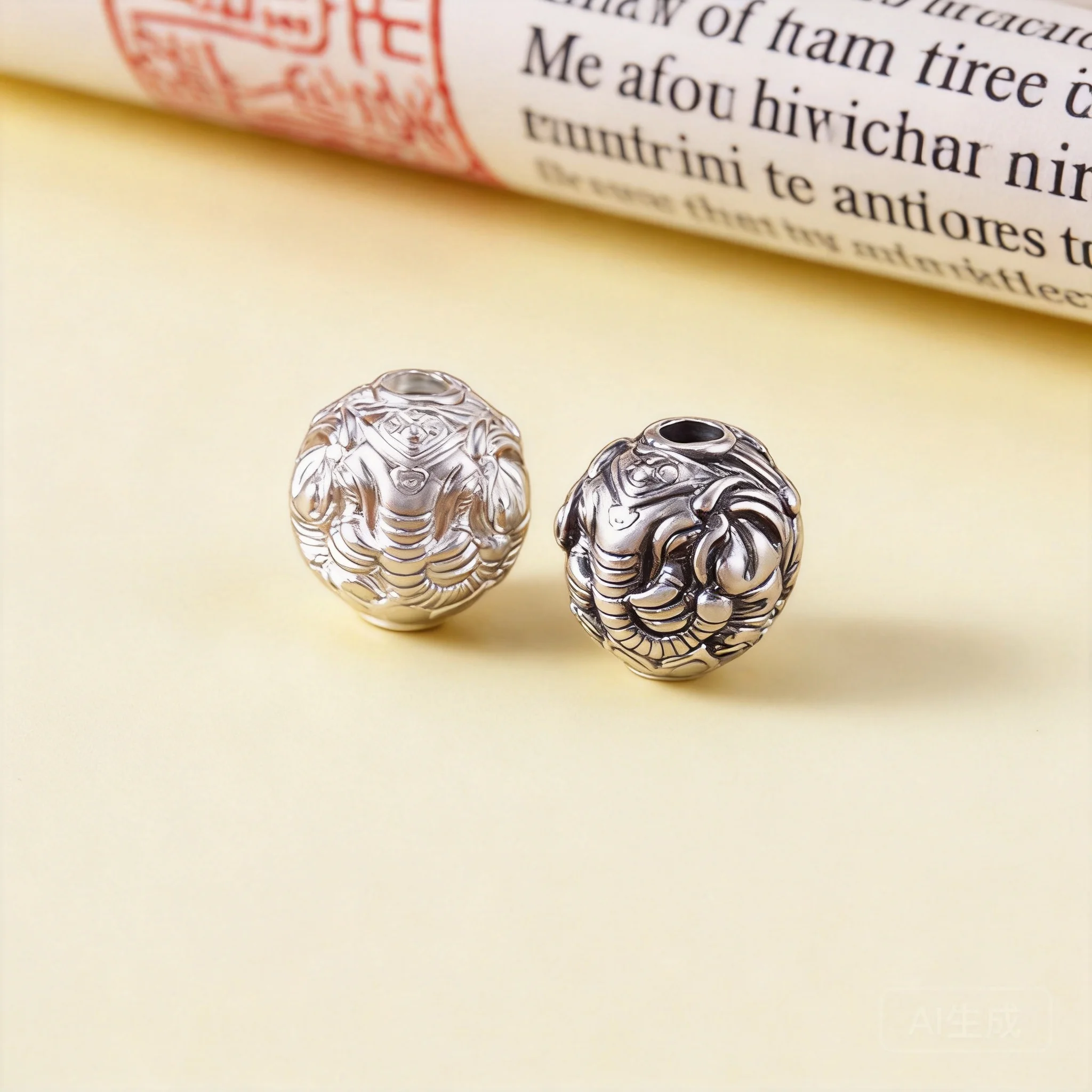 Chinese Style 999 Sterling Silver Lucky Elephant Lotus Spacer Beads Auspicious Fortune Bringing Good Luck Diy Bracelet Weaving