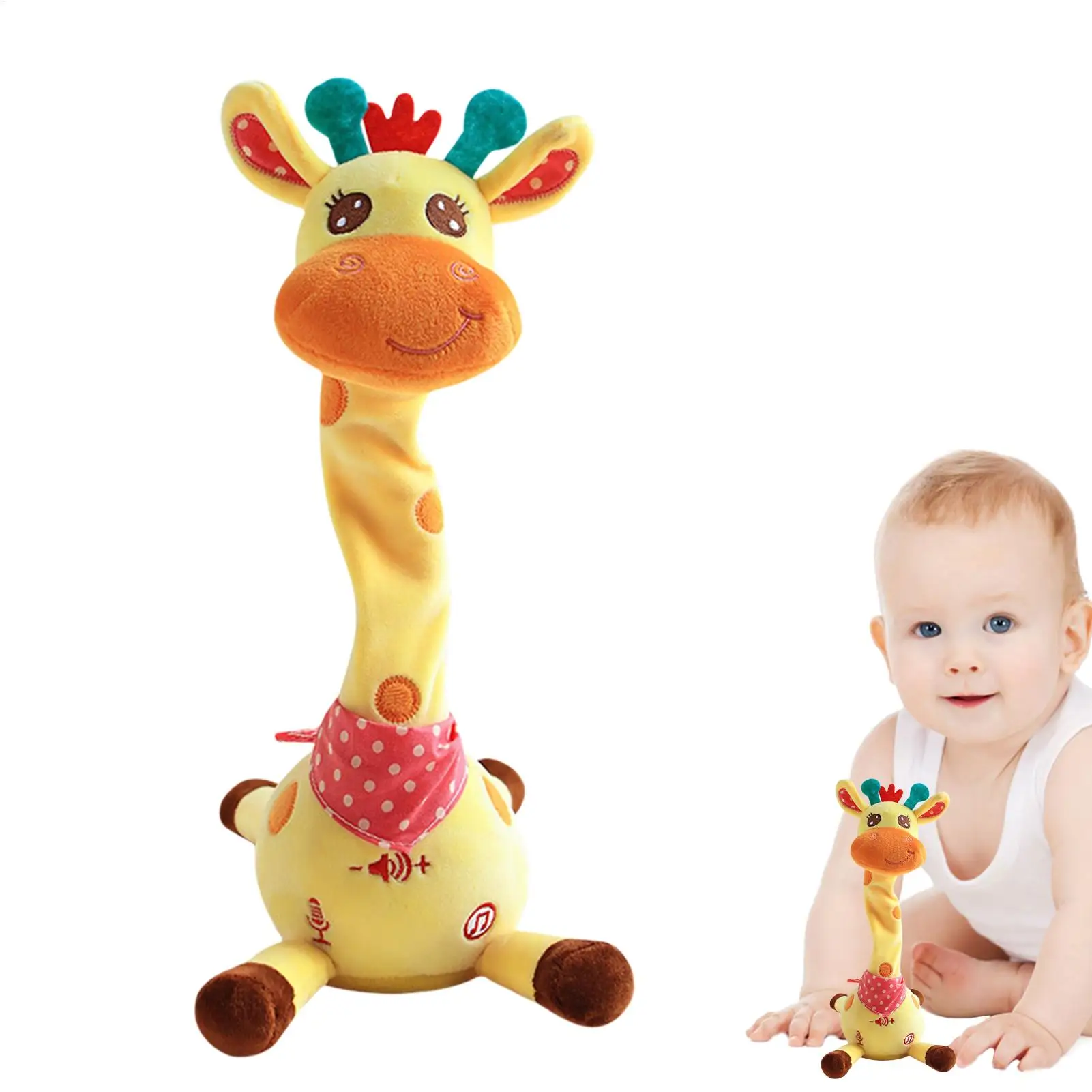 Repeating What You Say Dancing Talking Giraffe Toy Plush Swaying Dancing Giraffe Adjustable Volume Glowing