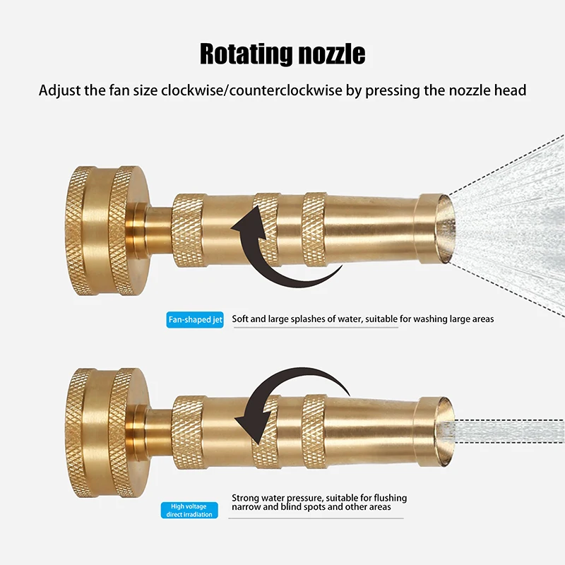 Ugello spruzzatore per tubo da giardino regolabile ad alta pressione da 1 pezzo - Ideale per l'irrigazione del giardino, il lavaggio dell'auto e lo strumento di pulizia esterna