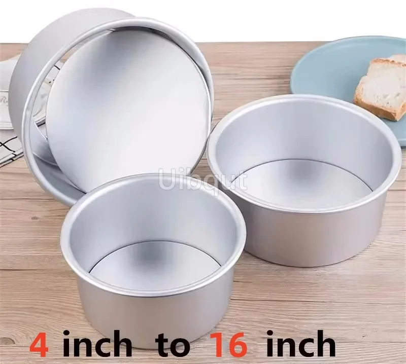 4 to 12 inch Aluminum Alloy Round Cake box Mould Chiffon Cake toast tin Baking Pan Pudding Cheese Mold Removable Bottom stencil