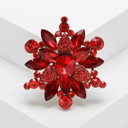 Trendy Rhinestone Flower Brooches for Women 9-color Snowflake Pins Banquet Party Backpack Gifts Jewelry Accessories