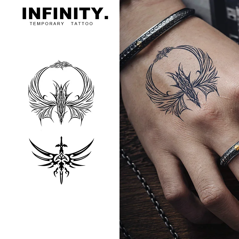 Sword Totem temporary tattoo sticker, waterproof magic tattoo, lasts to 8-15 days fake tattoo, semi permanent tattoo