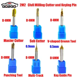 2M2 Tank Civil Milling Cutter and Keying Pin, Compatible with 2M2 Tank2 Pro Automatic Key Cutting Machine, Locksmith Tools