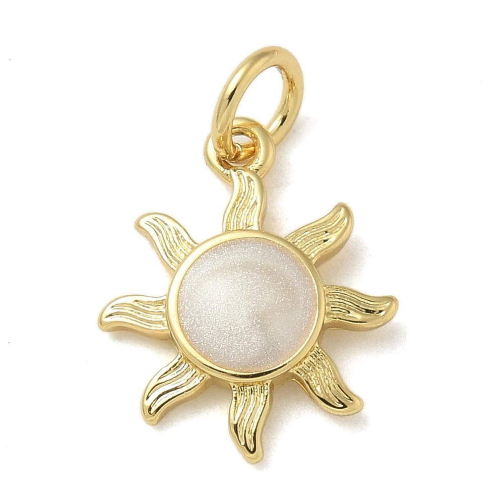 10Pcs Brass Enamel Sun Pendant Vintage Celestial Dangle CHarms for Jewelry Making DIY Bracelets Necklace Earring Supplies