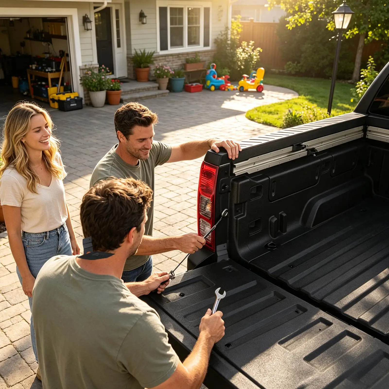 Tailgate Locks Heavy-Duty Anti-Theft No-Drill Rust-Resistant Latch Protector Tailgate Protector For Door Gate Load Dump Security