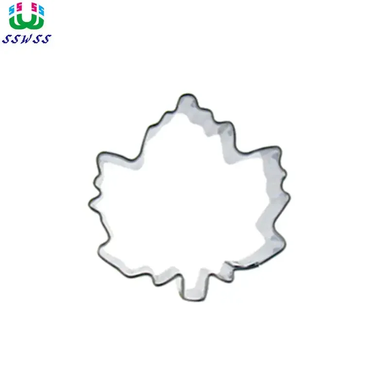 Mini Autumn Leaf Cookie Biscuit Baking Molds,Stainless Steel, E Style Red Maple Leaf Shape Cake Decorating Tools