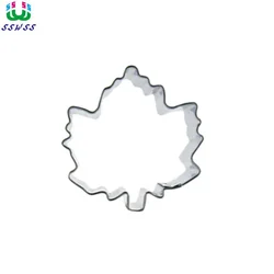 Mini Autumn Leaf Cookie Biscuit Baking Molds,Stainless Steel, E Style Red Maple Leaf Shape Cake Decorating Tools