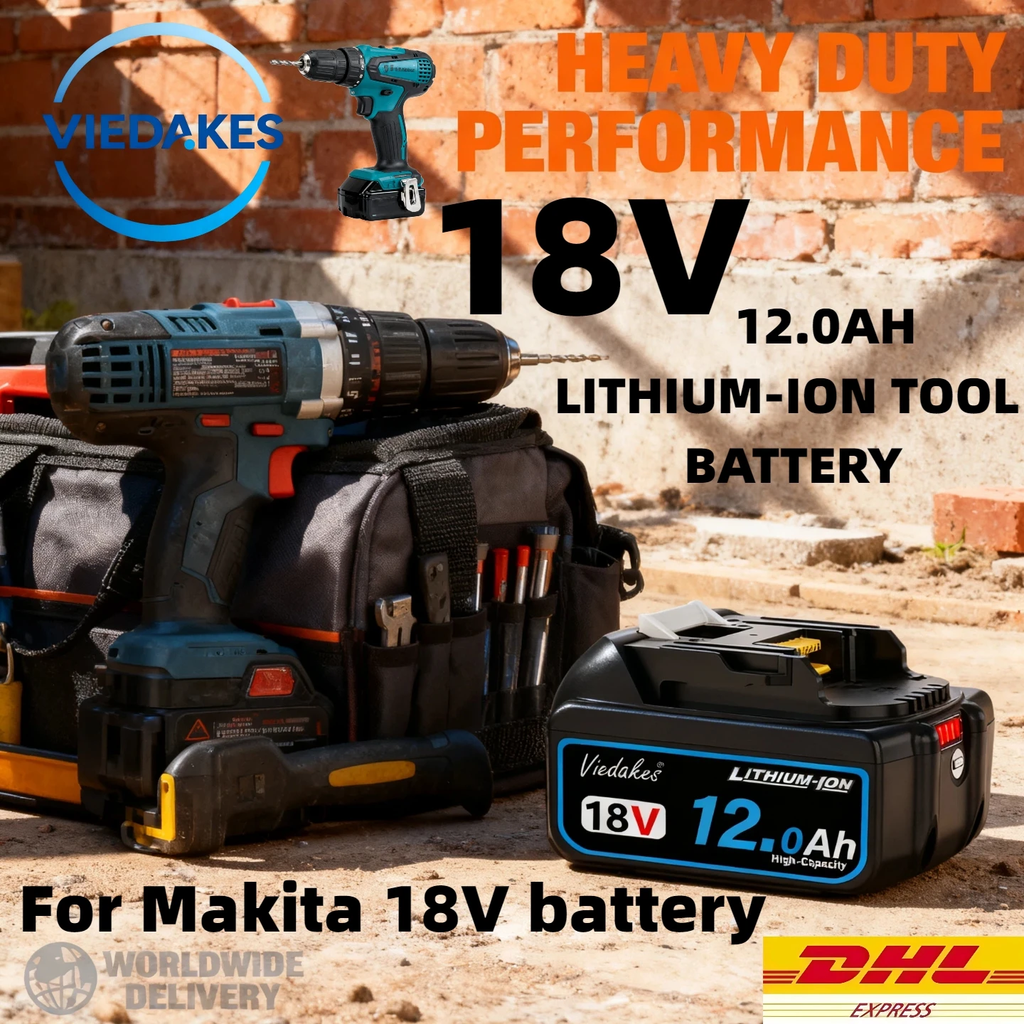 

Original for makita 18V Battery, 12.0Ah✨, Tool Li-ion Replacement LXT BL1850 BL1840 BL1830 BL1860,for Makita18V Screwdriver⭕️