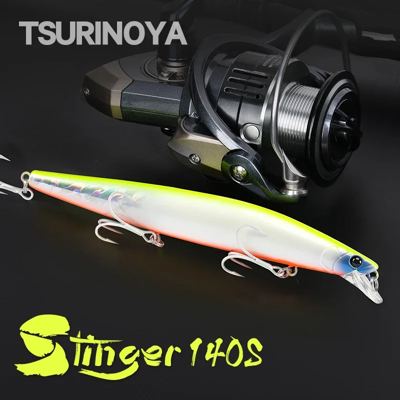 

TSURINOYA Stinger 140S, искусственная рыбалка, гольян DW92, 140 мм, 26 г, Морская рыбалка, сверхдлинный заброс, большие жесткие приманки Jerkbait