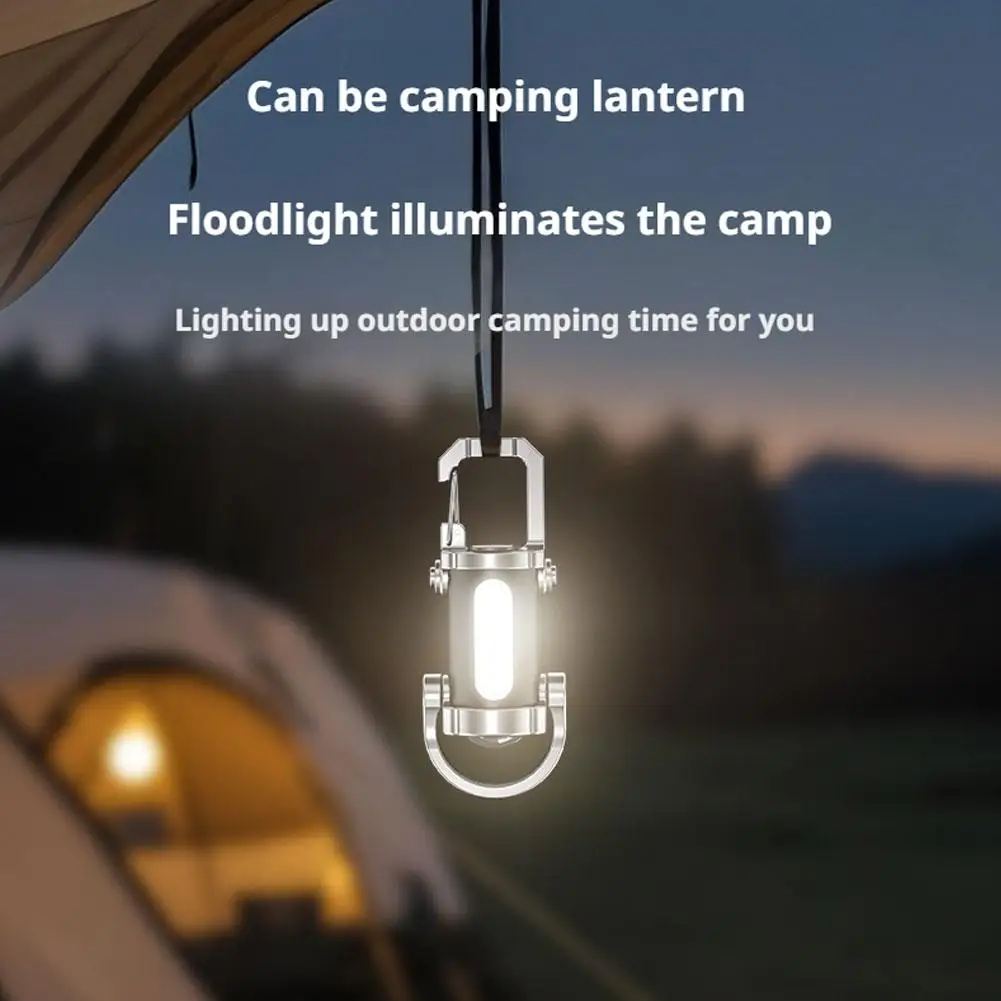 Mini Keychain Flashlights LED USB Rechargeable Hanging Work Light Powerful Keychain Pocket Lamp For Walking Searching Hiking