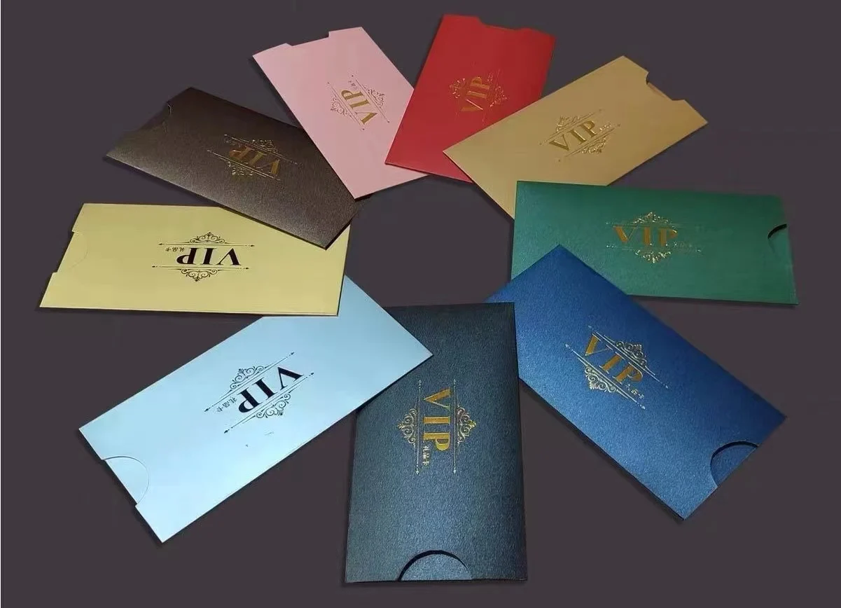 Custom printed logo hotel key holder paper card sleeve VIP card sleeve holder