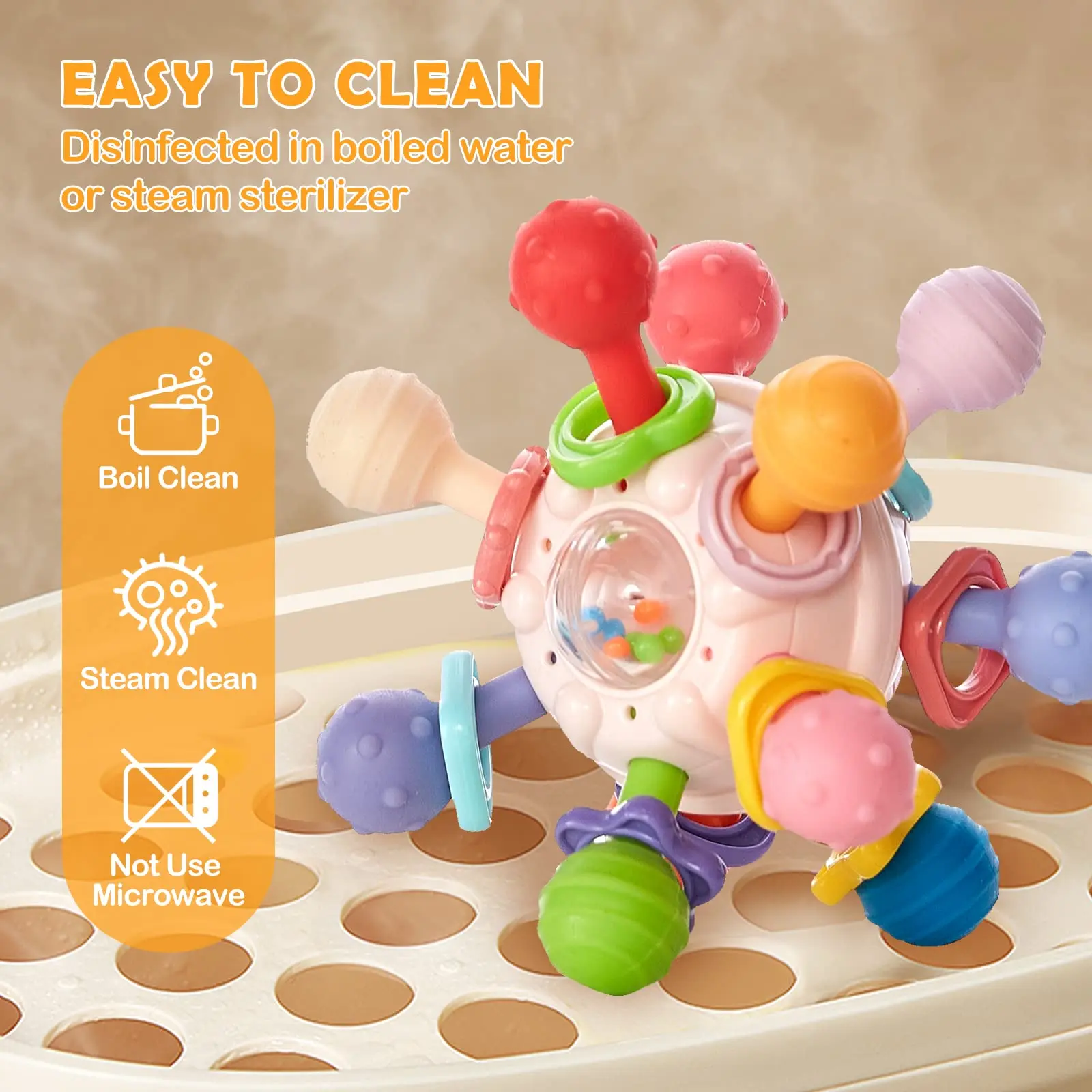 Montessori bebê dentição brinquedos sensoriais mastigar dentição bola chocalho agarrando atividades bebês brinquedos para 0-18 meses meninas meninos presentes