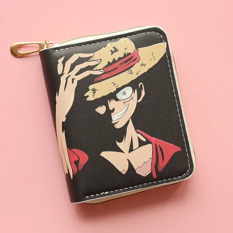 One Piece Wallet Luffy Straw Hat Pirates Men's Short Wallet Multi-function Multi-card Slot Wallet Kids Gifts Men Gifts