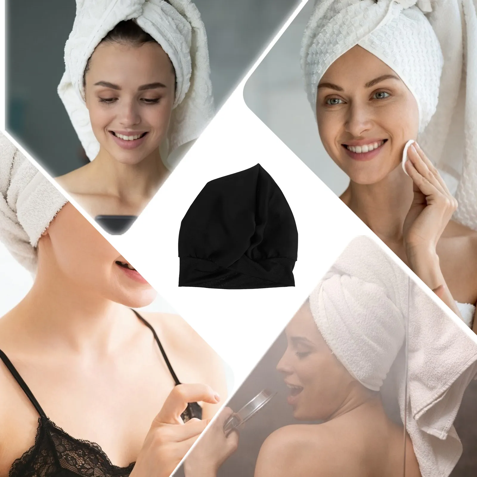 

Imitation Silk Hair Care Cap Skin Friendly Elastic Sleep Bathing Smooth Beautiful Shower Cap For Women Home Use