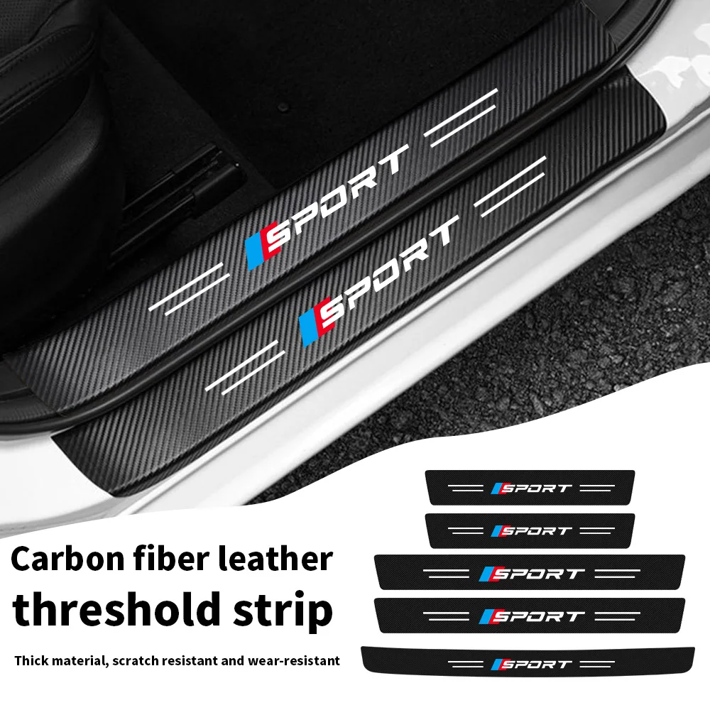 Two-Tone Blue and Red Sport Car Door Sill Strip Creative Modification Cute Girl Car Door Step Protection Strip Anti-Scratch Sticker