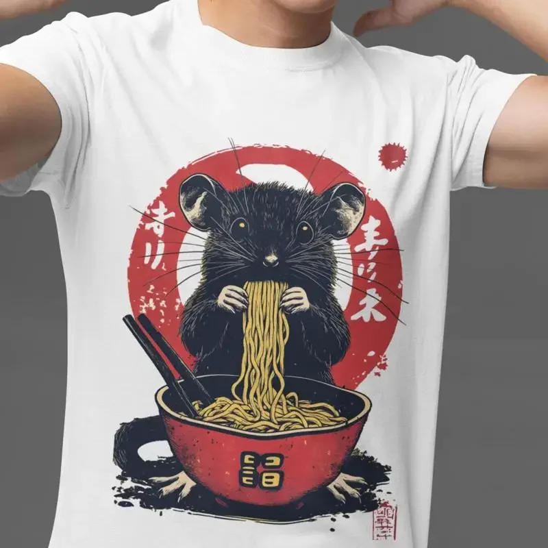 Retro Rat Ramen T Shirt Vintage Poster Cute Rodent 2