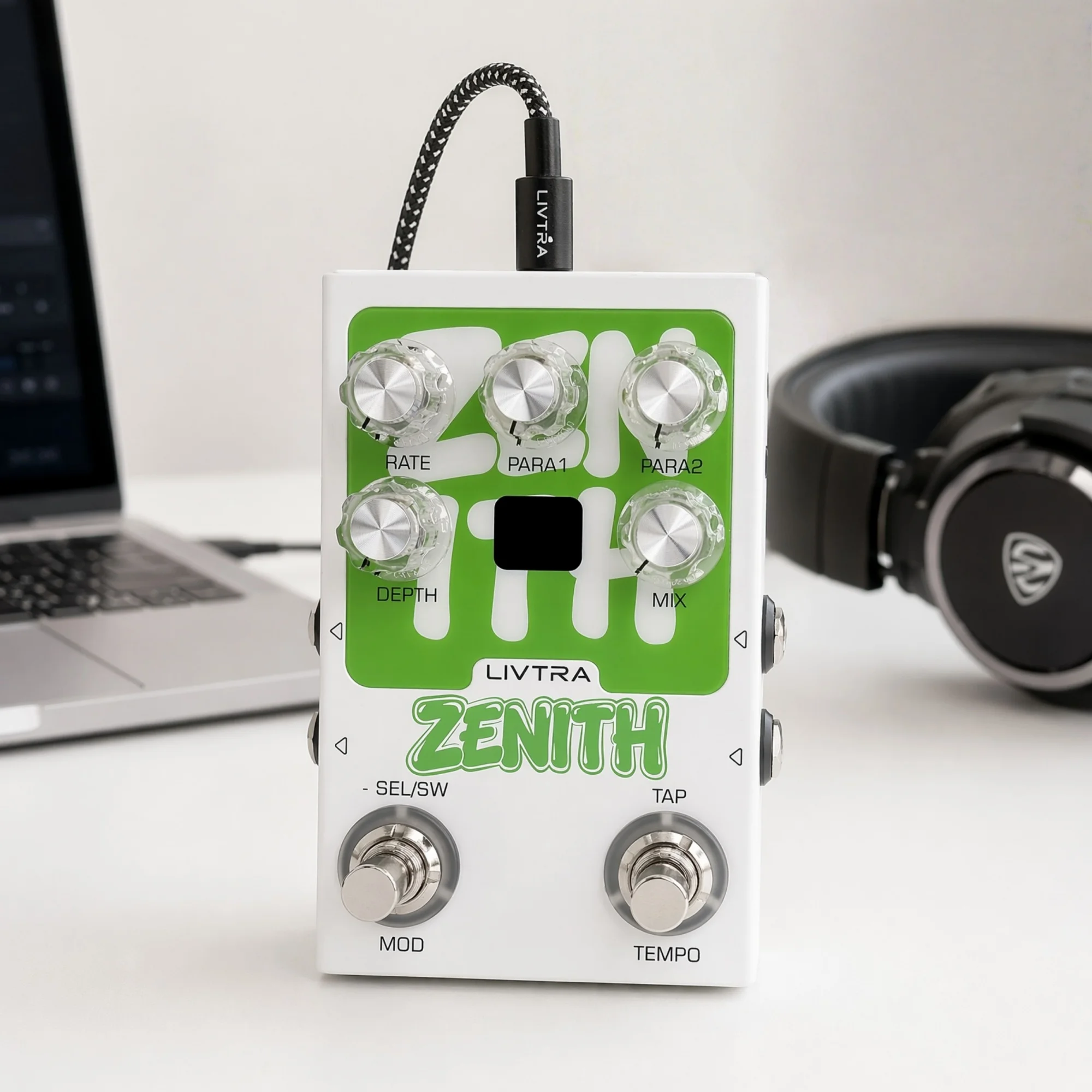 

LIVTRA ZENITH Digital Modulation Pedal, 9 Hi-Fi Effects, True Stereo I/O, Tap Tempo, USB Audio Interface for Electric Guitar Rig