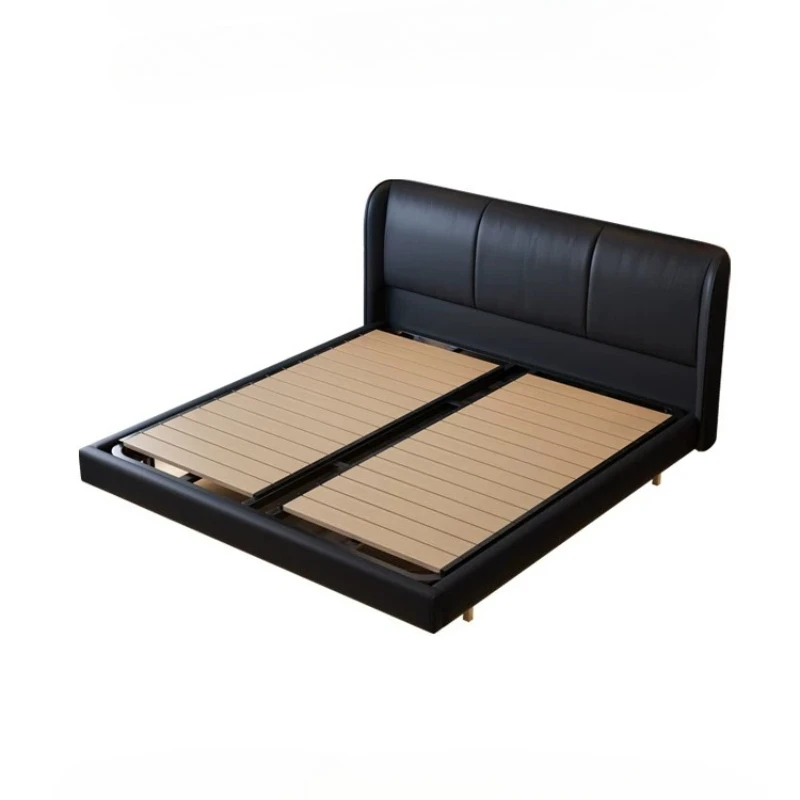 #lit for180x200cm luxury leather suspension bed black high end modern simple soft bag double bedroom beds and bed frames