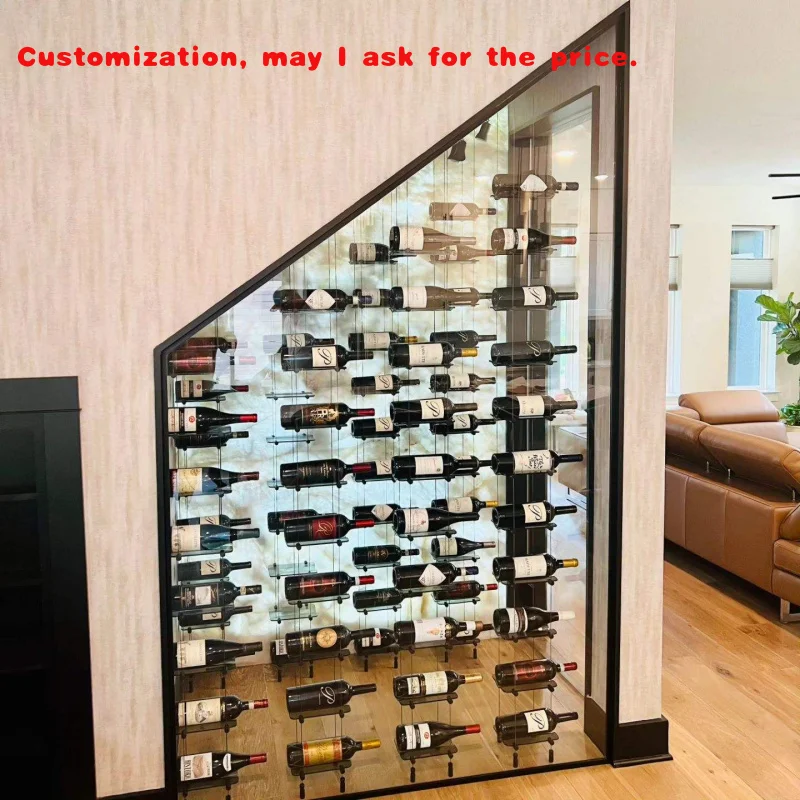 custom.Adjustable Floating Wine Rack Shelf Home Displaying Liquor and Red Wine in Living Room or Wine Bar Cellar