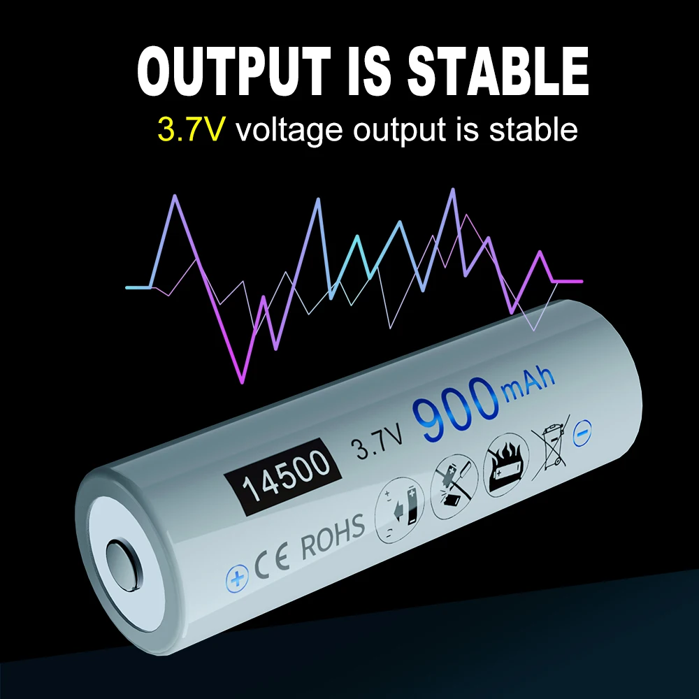 3.7V 14500 900mAh akumulator litowo-jonowy 14500 baterie głowica punktowa AA bateria litowa do latarki Led reflektory latarka mysz