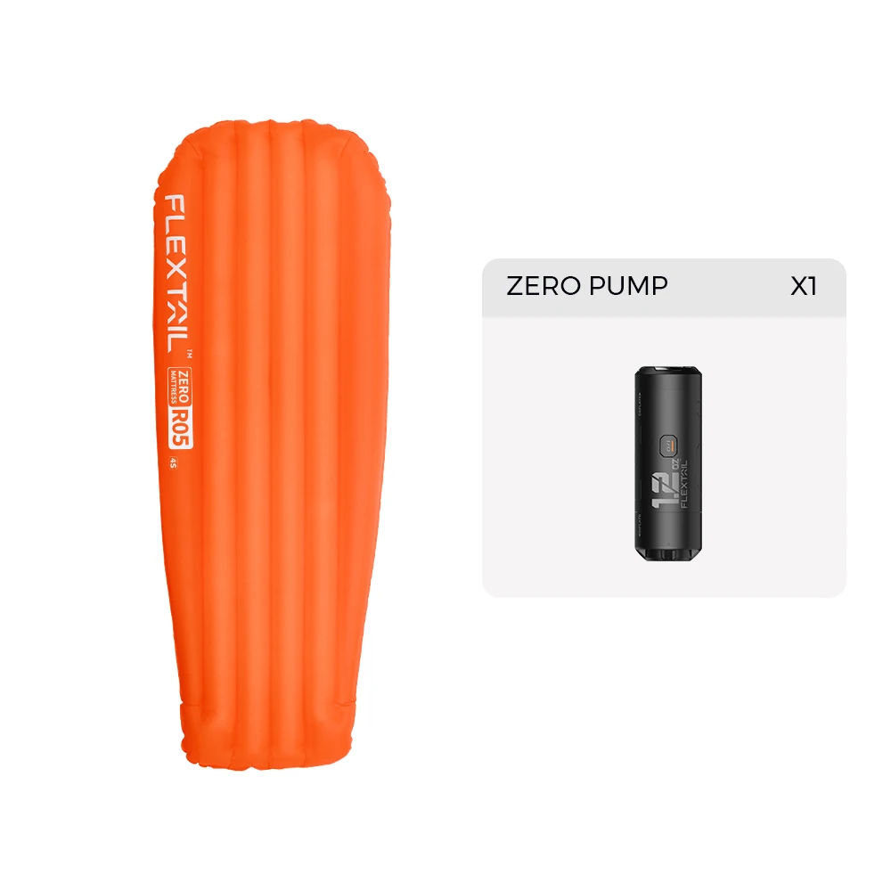 FLEXTAILGEAR ZERO PUMP - 34g Portable Camping Air Pump Bundle With ZERO MATTRESS -  Insulated Sleeping Pad with 6.0 R-Value