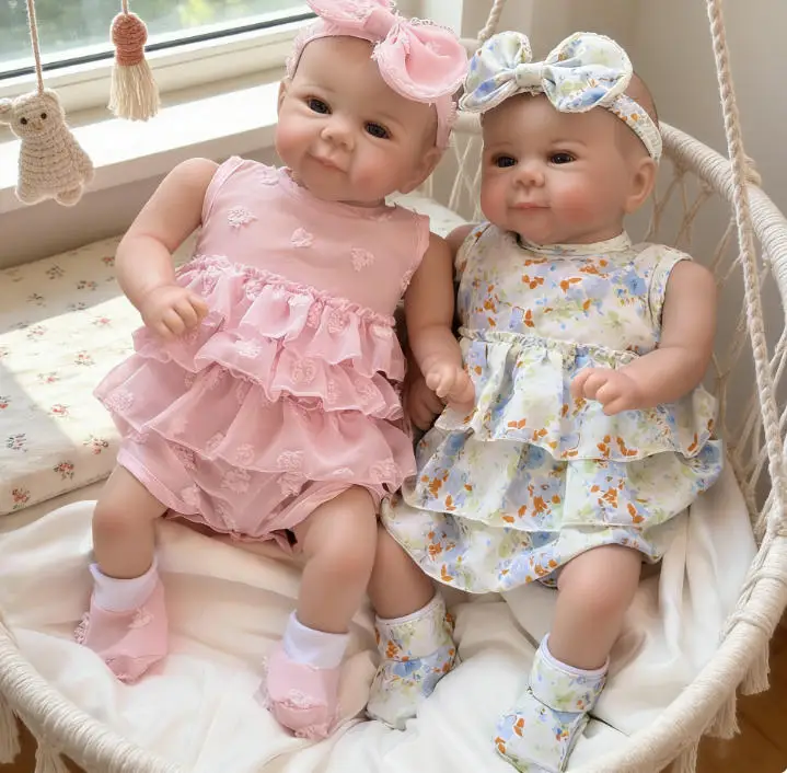 

49CM Reborn Juliette Baby Dolls Sweet Face High Quality 3D Painted Skin Realistic Visible Veins Multiple Layers Bebe Dolls