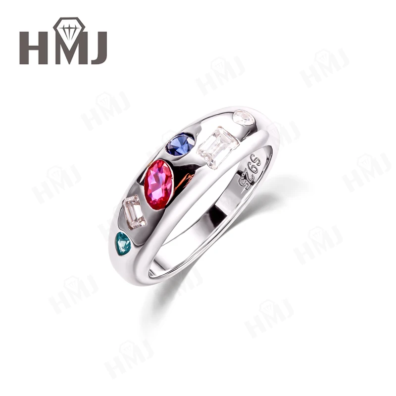 

Кольцо с геометрическим муассанитом/выращенным в лаборатории цветным драгоценным камнем, серебро S925, обручальное кольцо, украшение, подчеркивающее женское романтическое очарование