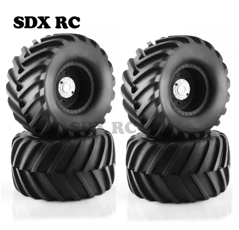 4PCS/Set Wheel Rim&Rubber Tires for 1/10 RC Monster Truck Car Tamiya HSP HPI Kyosh HPI Tamiya Kyosho