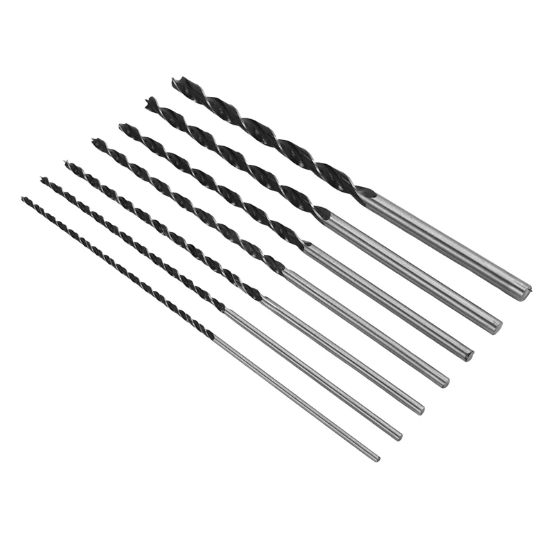 A44F-7Pcs اضافية طويلة الخشب مثقاب مجموعة 12 بوصة 300 مللي متر لقمة ثقب لتقوم بها بنفسك أداة نجارة دوامة الحفر اضافية طويلة الحفر