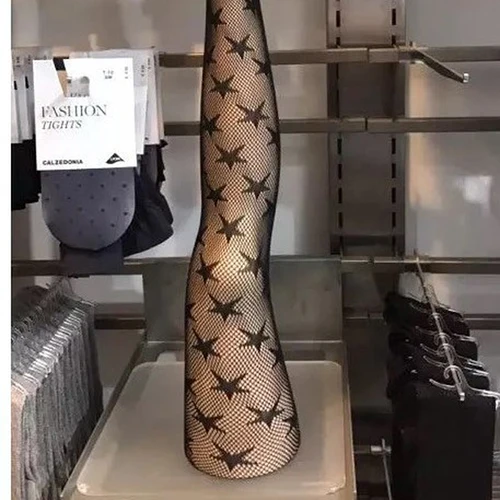 Imagen 1 del producto Medias de red sexis para mujer, medias negras de Jacquard con estrella y Luna, pantimedias góticas Punk, medias clásicas de moda, disfraces de fiesta