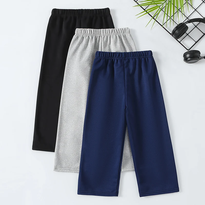 3/1 Piece Autumn And Winter Children's Basic Versatile Color Blocked Casual Pants For Boys And Girls Sports Running Sweatpants
