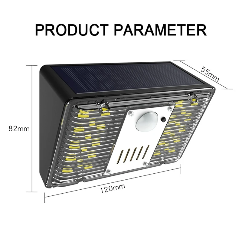 EGFirtor Solar Light Alarm Lamp Remote Control Security Alarm Motion Sensor Alarm Siren 129DB Detector For Home Yard Outdoor