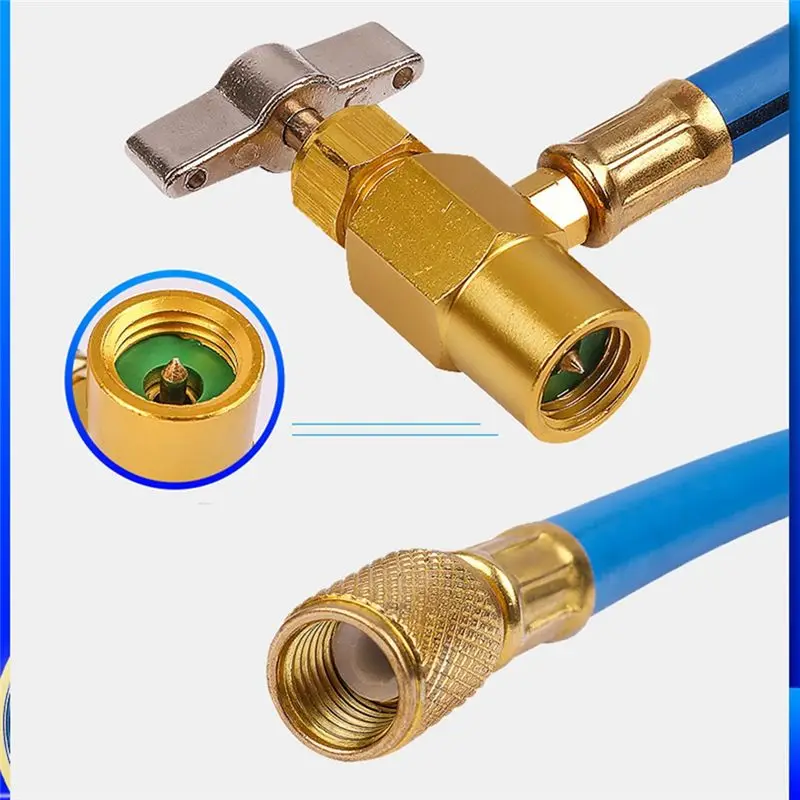 DT56 Car Refrigerant Charging Pipe with Measuring Gauge Car Air Conditioner Tools Freon R134 Air Conditioning Recharge Hose