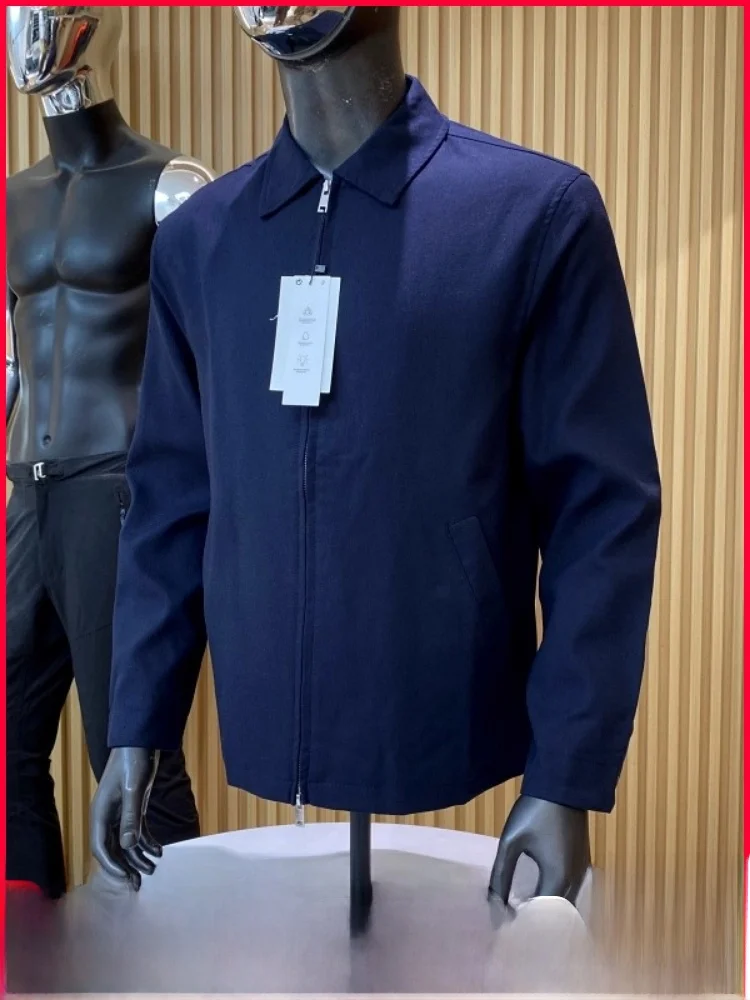 

Spani Order Basic Commuter Double Zipper Autumn Winter Men's Casual Versatile Collar Jaet Trendy Outerwear Stand Fit