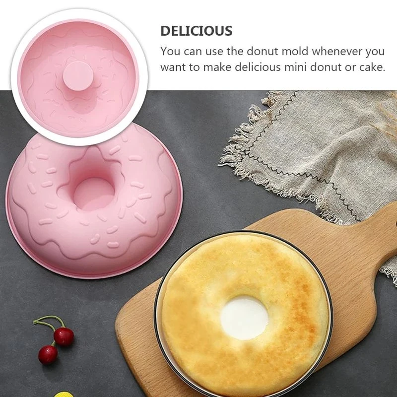 Air Fryer Baking Pan Doughnut Mold DIY Silicone Baking Mold Donut Casting Kitchen Tray Temperature Resistant Non-Stick Supplies