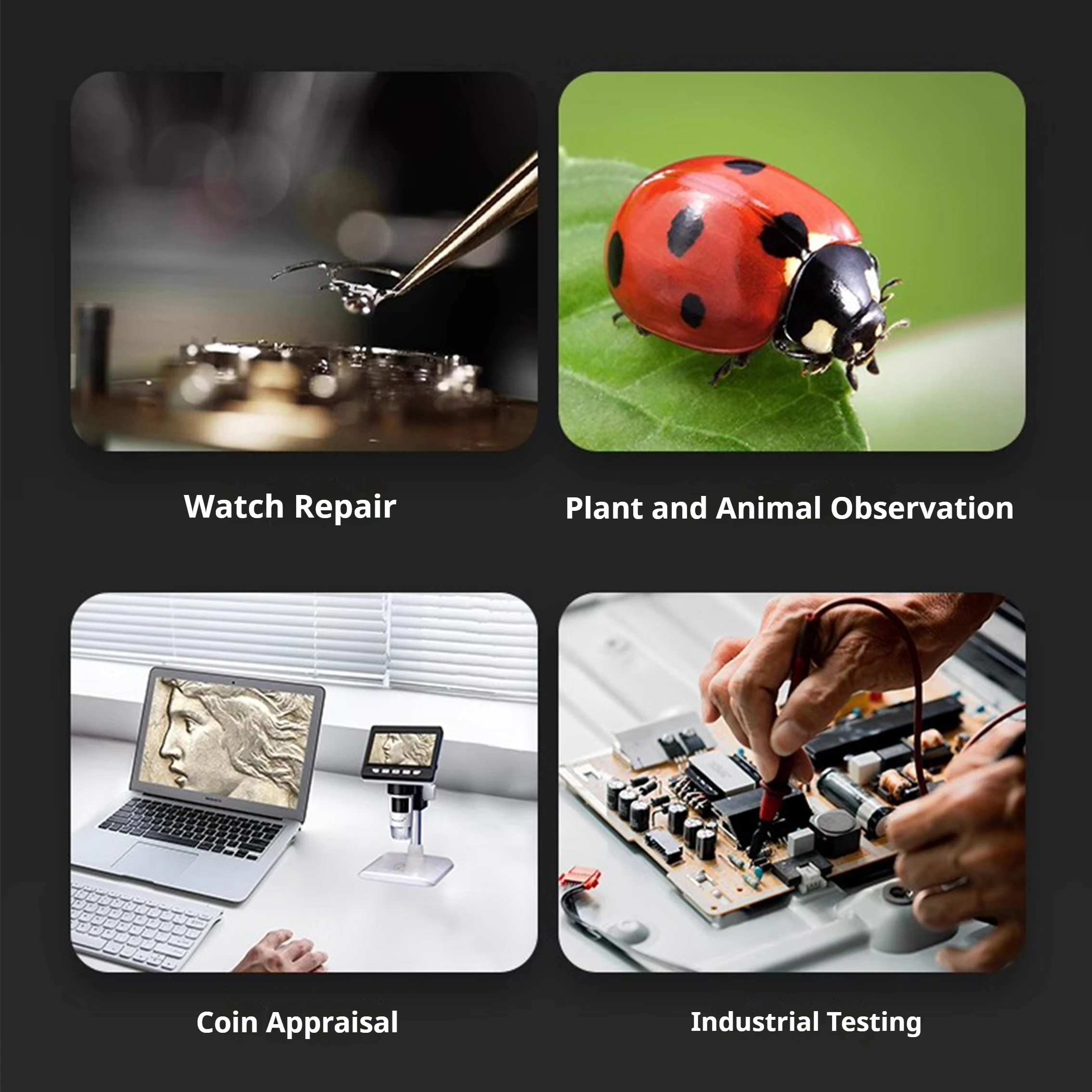 LZ8626 1080P Digital Kids Microscope Educational Toy Portable 1000X Electronic Microscope Camera for Boys Girls Gifts