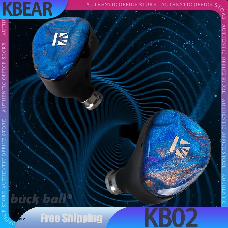 KBEAR-KB02 In-Ear Bone Conduction Hybrid Earphones Hifi Bass Monitor Wired Headphones With Replaceable Iem Cable Custom Earphone