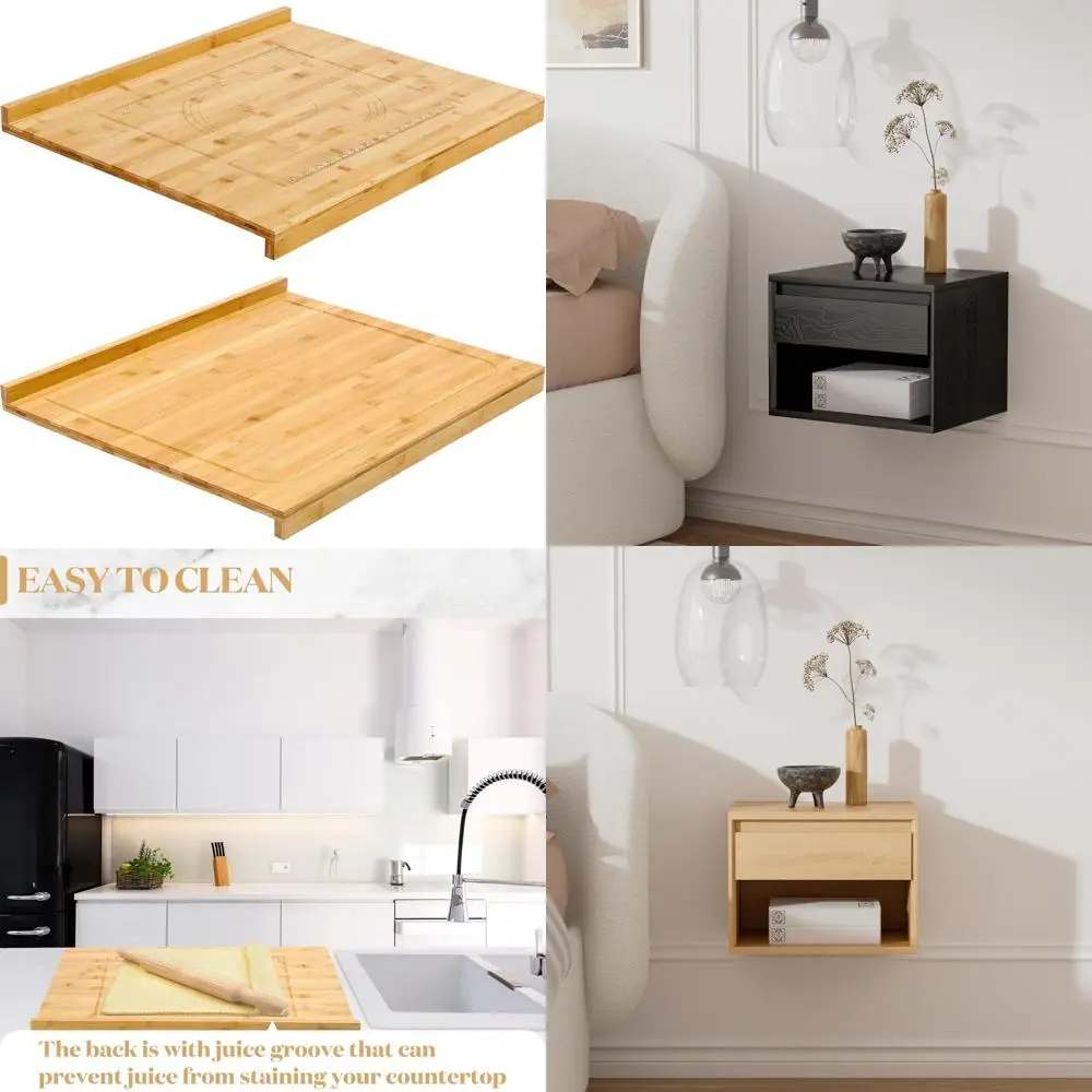 

Large Wooden Rolling Dough Pastry Board with Engraved Measurements and Kneading Surface for Baking and Chopping