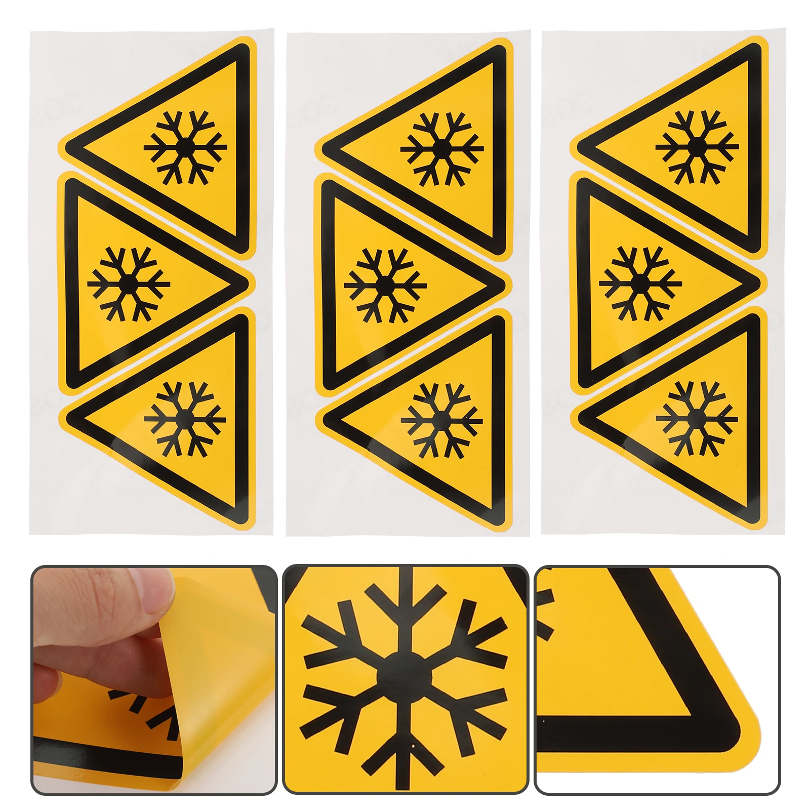 3pcs Low Temperature Warning Stickers Safety Labels For Equipment Caution Decals Lightweight Easy Carry Device Warning Sign