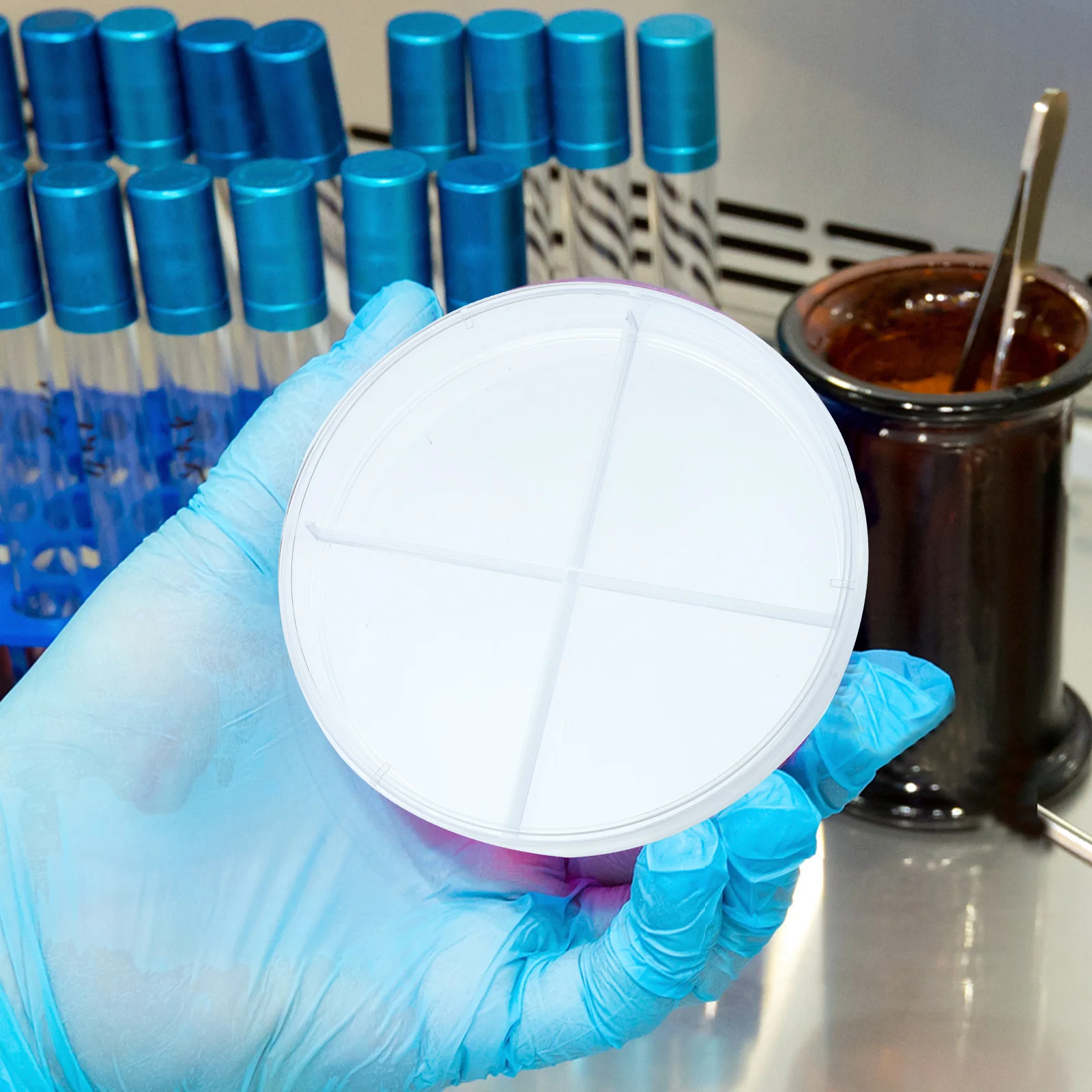 10 قطعة طبق بتري بلاستيكي أربعة مقصورات تصميم لوحة الثقافة المعقمة لأبحاث مراقبة نمو الخلايا المختبرية