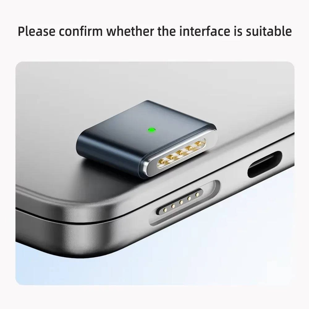 Adapter magnetyczny USB-C na MagSafe 3 o mocy 100 W do MacBooka Air/Pro M1 M2 M3 M4, kabel do szybkiego ładowania — zdjęcie produktu 5
