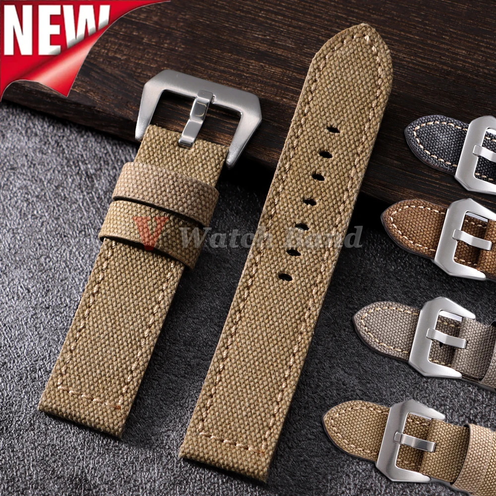 Segeltuch-Segeltuch-Uhrenarmband aus Stoff, Premium-Segeltuch-Armband, langlebiges Nylon-Armband, 20 mm, 22 mm, 24 mm, Herren- und Damen-Uhrenarmband-Zubehör