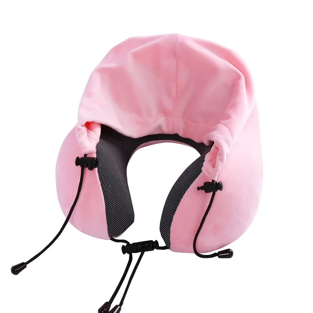 Soft Sponge U-shaped Neck Pillow Removable Cover Washable Cover Travel Neck Cushion with Storage Bag Comfortable Support