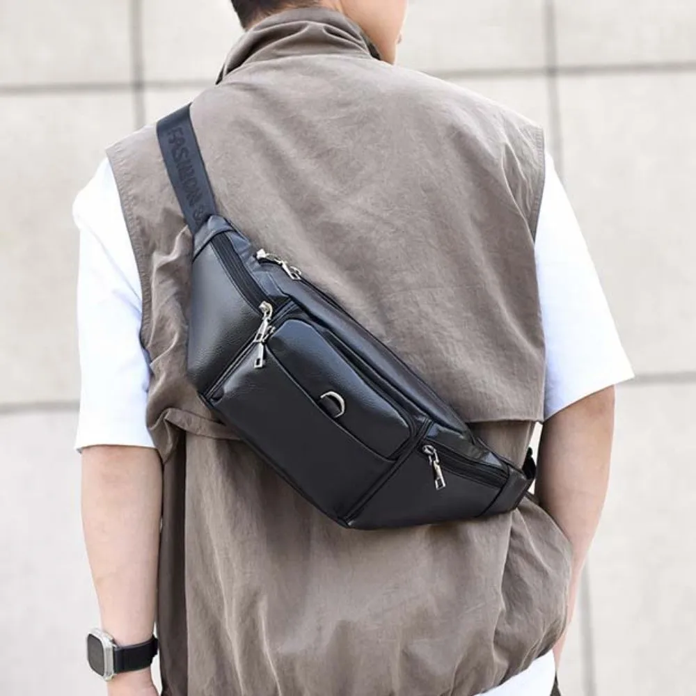 بو الجلود الرجال حقيبة كروسبودي مقاوم للماء الهاتف الحقيبة طالب حقيبة كتف الترفيه سعة كبيرة حقيبة ساعي مكتب المدرسة #1