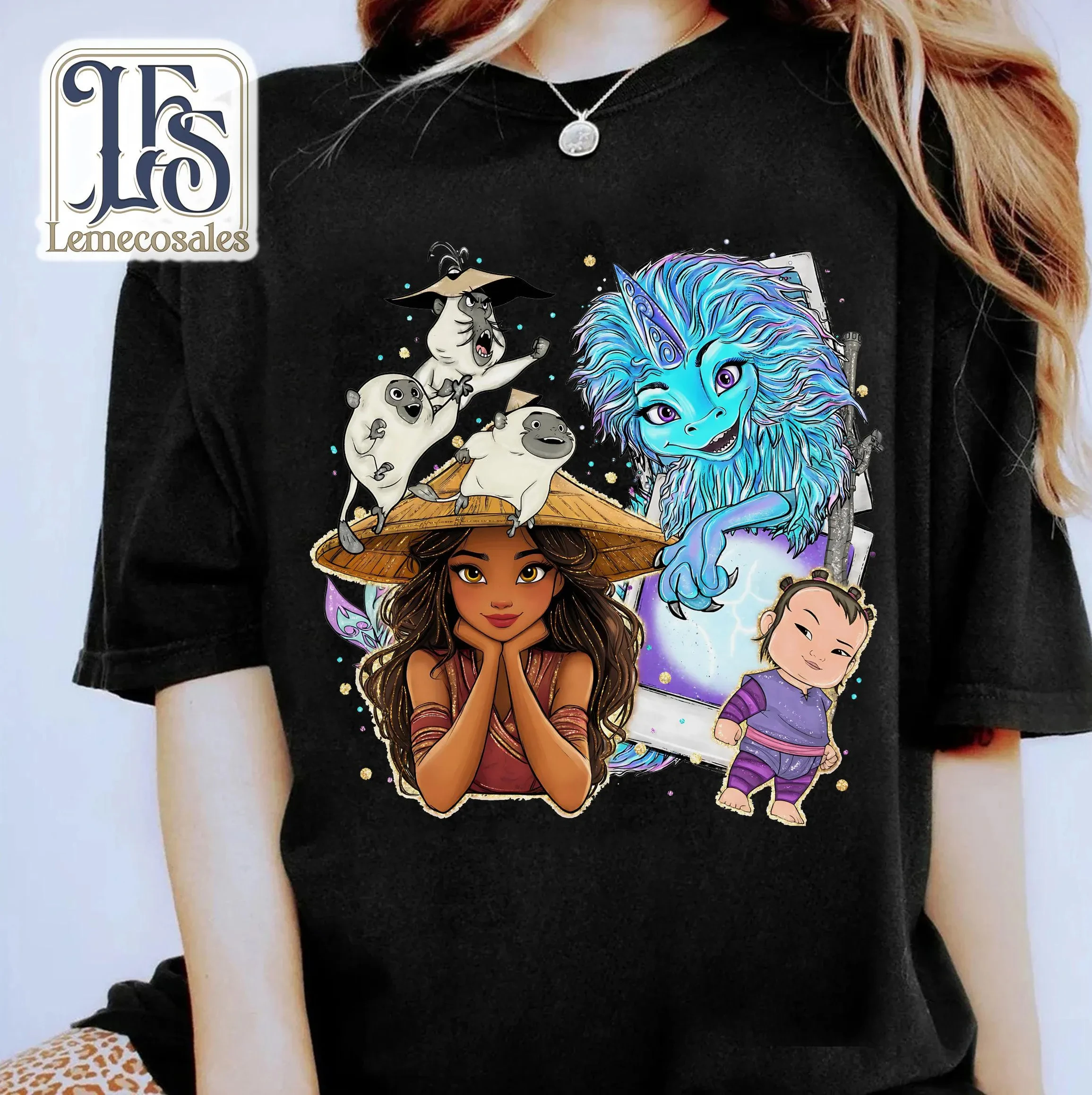 قميص ديزني رايا الكلاسيكي، تي شيرت رايا والتنين الأخير، تي شيرت رايا لرحلة عيد ميلاد فتاة ديزني المتطابقة، تي شيرت التنين سيسو اللطيف #1