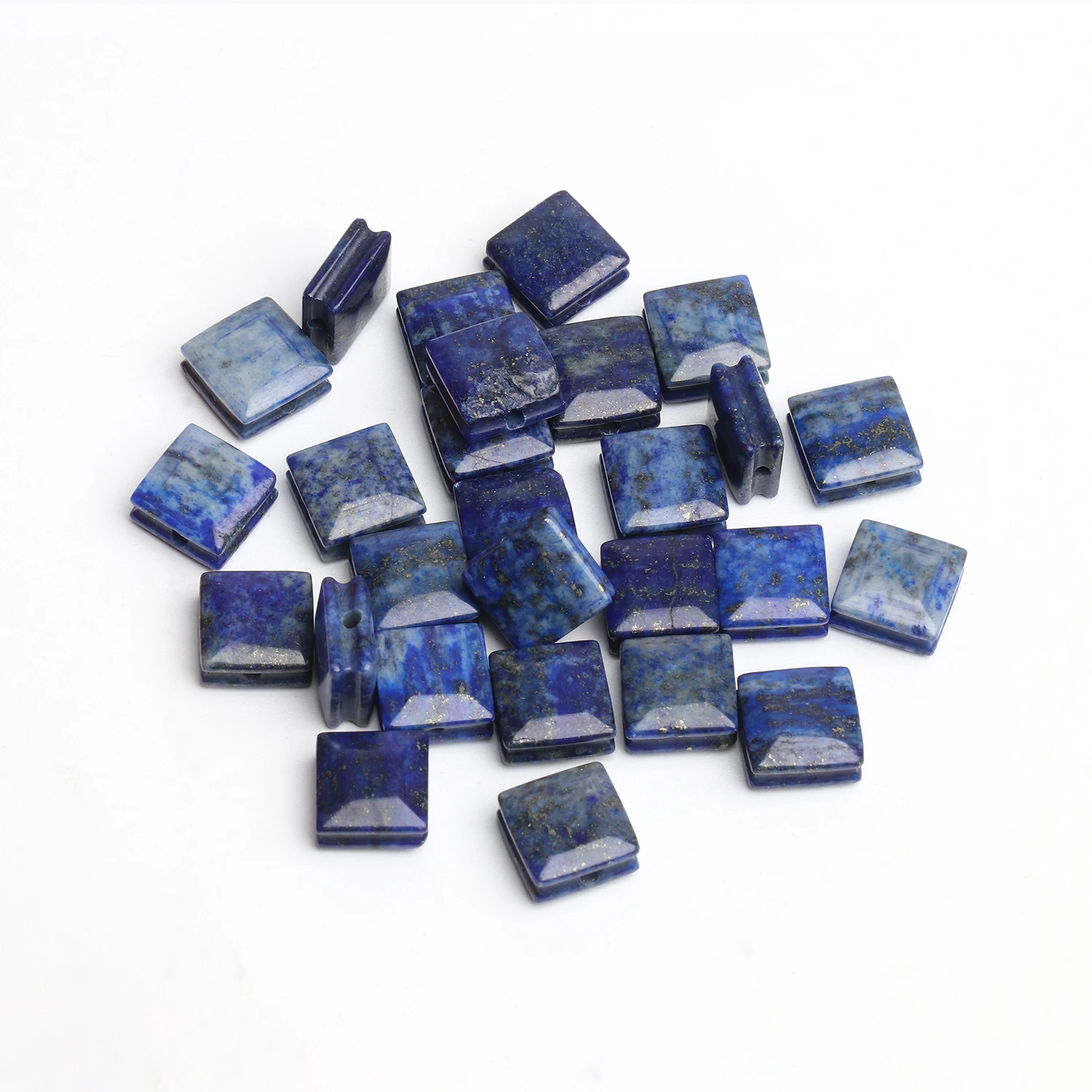 5pcs/lot AA Flat 10mm Square Lapis Lazuli Beads Natural Stone Cube Loose Beads For Jewelry Making DIY Charm Bracelet Accessories