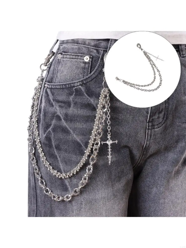 

Retro Gothic Double Layer Trouser Chain Alloy Texture Body Jewelry for Unisex