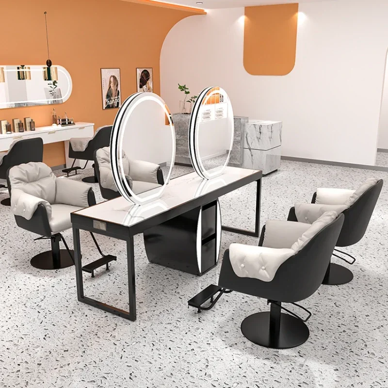 

Single-Sided Marble Dressing Table Hairdressing Belt Cabinet Hair Cutting and Perming Mirror